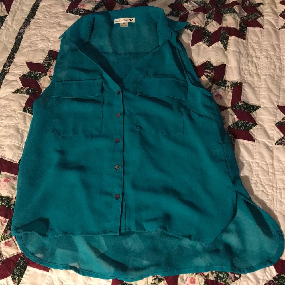 Teal Green Button Down Collared Shirt